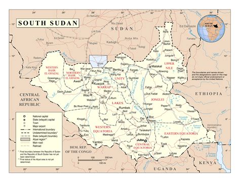 Map of South Sudan